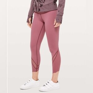 Lululemon Wunder Under Crop ll (Special Edition) *Scallop 24” Misty Merlot